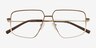 Wyatt Gradient Matte Brown MetalEyeglass Frames from EyeBuyDirect, Closed View