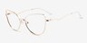 Lee White Rose Gold MetalEyeglass Frames from EyeBuyDirect, Angle View