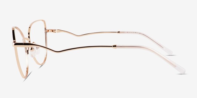 Lee White Rose Gold MetalEyeglass Frames from EyeBuyDirect, Side View