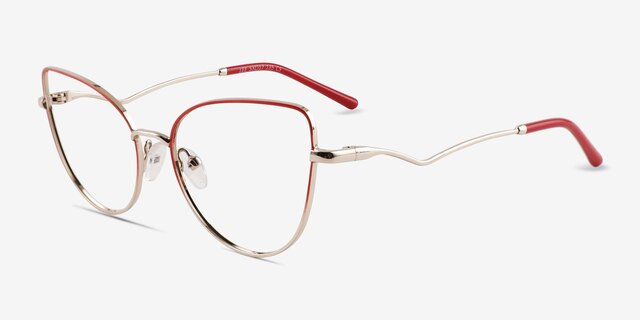Lee Red Gold MetalEyeglass Frames from EyeBuyDirect, Angle View