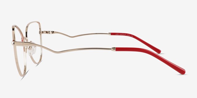 Lee Red Gold MetalEyeglass Frames from EyeBuyDirect, Side View