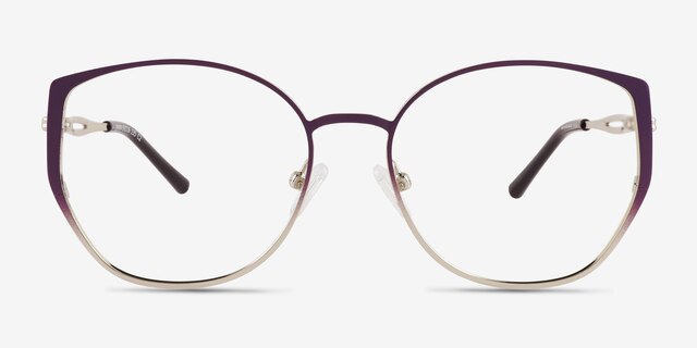 Deven Gradient Matte Purple MetalEyeglass Frames from EyeBuyDirect, Front View