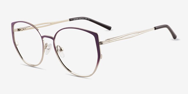 Deven Gradient Matte Purple MetalEyeglass Frames from EyeBuyDirect, Angle View