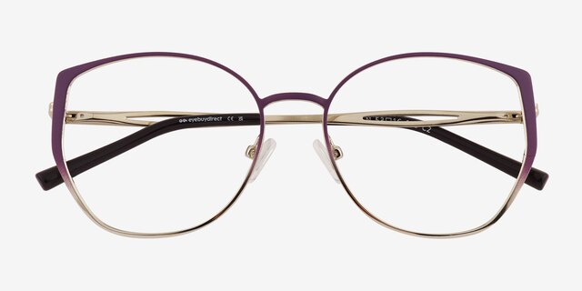 Deven Gradient Matte Purple MetalEyeglass Frames from EyeBuyDirect, Closed View