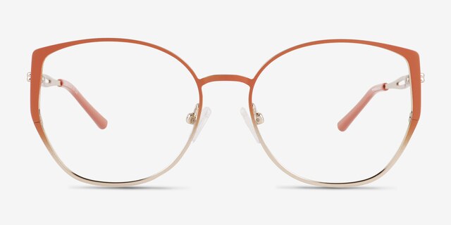 Deven Gradient Matte Orange MetalEyeglass Frames from EyeBuyDirect, Front View