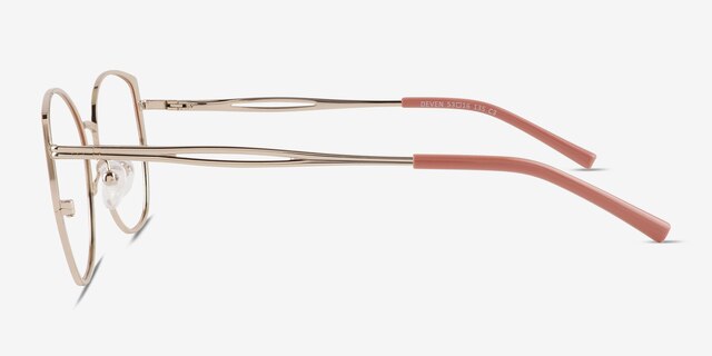 Deven Gradient Matte Orange MetalEyeglass Frames from EyeBuyDirect, Side View