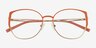 Deven Gradient Matte Orange MetalEyeglass Frames from EyeBuyDirect, Closed View