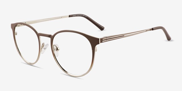 Jayce Matte Brown MetalEyeglass Frames from EyeBuyDirect, Angle View