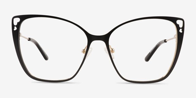 Truly Black MetalEyeglass Frames from EyeBuyDirect, Front View