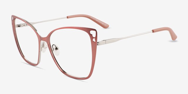 Truly Pink MetalEyeglass Frames from EyeBuyDirect, Angle View