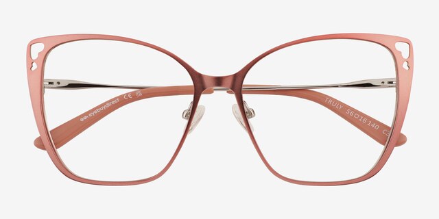 Truly Pink MetalEyeglass Frames from EyeBuyDirect, Closed View
