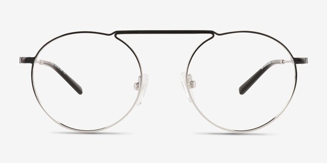 Tayler Gradient Black Silver MetalEyeglass Frames from EyeBuyDirect, Front View