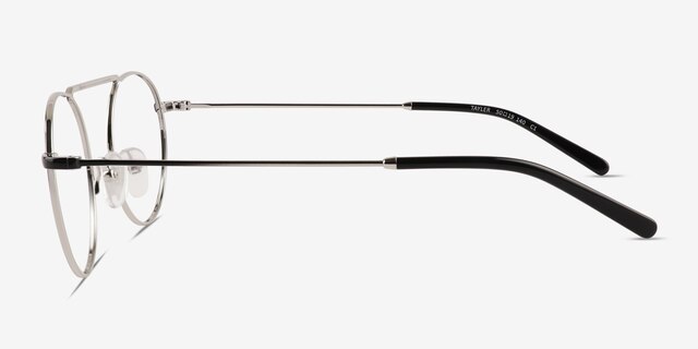 Tayler Gradient Black Silver MetalEyeglass Frames from EyeBuyDirect, Side View