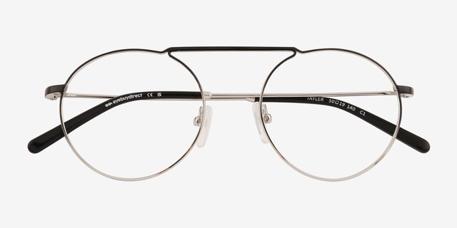 Tayler Gradient Black Silver MetalEyeglass Frames from EyeBuyDirect, Closed View