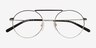 Tayler Gradient Black Silver MetalEyeglass Frames from EyeBuyDirect, Closed View