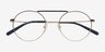 Tayler Gradient Navy Gold MetalEyeglass Frames from EyeBuyDirect, Closed View