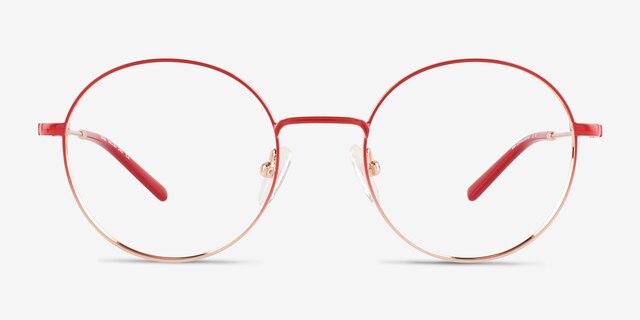 Saige Gradient Red Gold MetalEyeglass Frames from EyeBuyDirect, Front View
