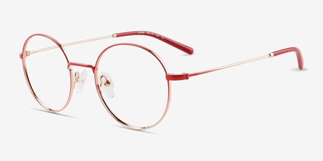 Saige Gradient Red Gold MetalEyeglass Frames from EyeBuyDirect, Angle View
