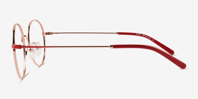 Saige Gradient Red Gold MetalEyeglass Frames from EyeBuyDirect, Side View