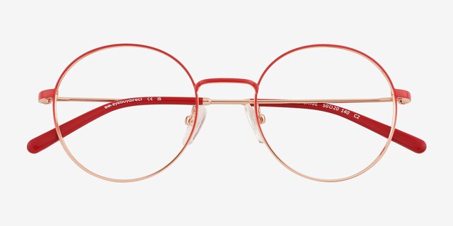 Saige Gradient Red Gold MetalEyeglass Frames from EyeBuyDirect, Closed View