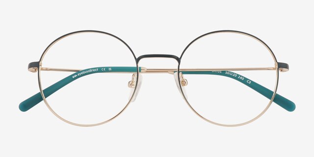 Saige Gradient Green Gold MétalMontures de lunettes de vue d'EyeBuyDirect, Vue Rapprochée