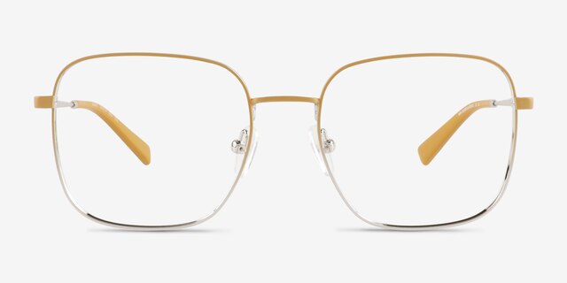 Adley Gradient Yellow Silver MetalEyeglass Frames from EyeBuyDirect, Front View