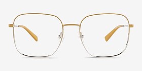 Adley Gradient Yellow Silver Métal Montures de lunettes de vue d'EyeBuyDirect, Vue de Face