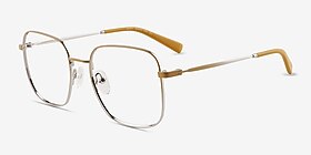 Adley Gradient Yellow Silver Métal Montures de lunettes de vue d'EyeBuyDirect, Vue d'Angle
