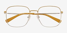 Adley Gradient Yellow Silver Métal Montures de lunettes de vue d'EyeBuyDirect, Vue Rapprochée