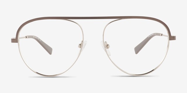 Kori Gray Silver MetalEyeglass Frames from EyeBuyDirect, Front View