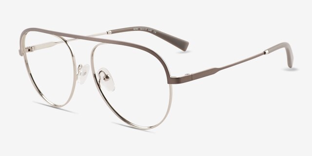 Kori Gray Silver MetalEyeglass Frames from EyeBuyDirect, Angle View