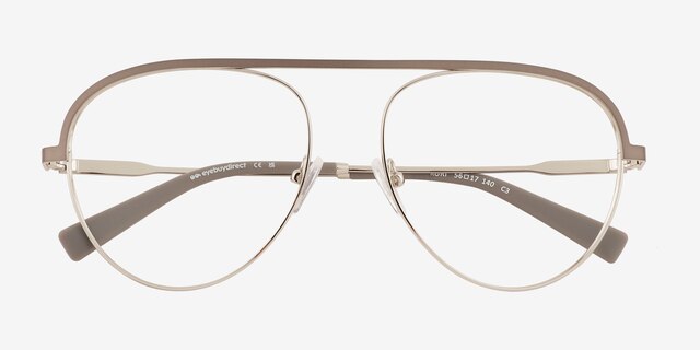 Kori Gray Silver MetalEyeglass Frames from EyeBuyDirect, Closed View