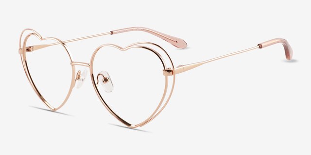Always Rose Gold MetalEyeglass Frames from EyeBuyDirect, Angle View