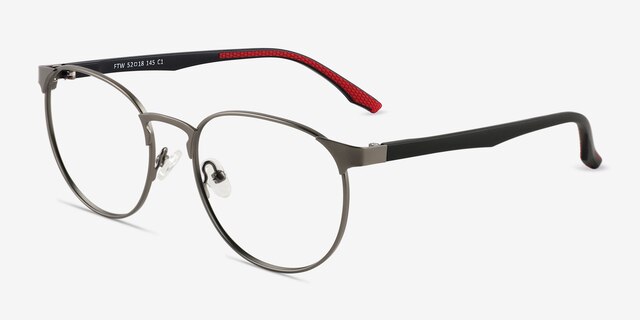 Ftw Matte Gunmetal MétalMontures de lunettes de vue d'EyeBuyDirect, Vue d'Angle