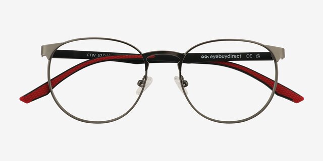 Ftw Matte Gunmetal MétalMontures de lunettes de vue d'EyeBuyDirect, Vue Rapprochée