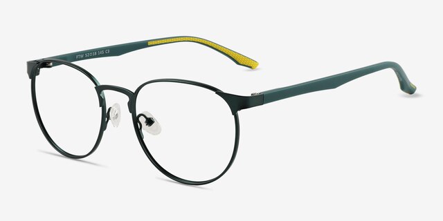Ftw Matte Dark Green MetalEyeglass Frames from EyeBuyDirect, Angle View