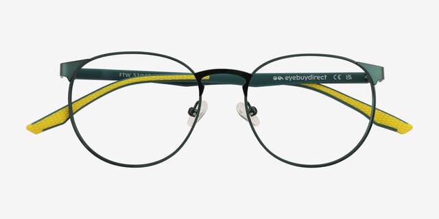 Ftw Matte Dark Green MetalEyeglass Frames from EyeBuyDirect, Closed View