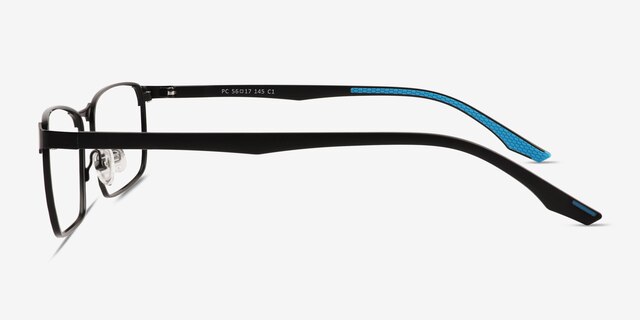 Pc Matte Black MétalMontures de lunettes de vue d'EyeBuyDirect, Vue de Côté