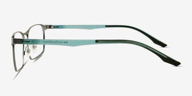 Pc Gray Green Blue MetalEyeglass Frames from EyeBuyDirect, Side View
