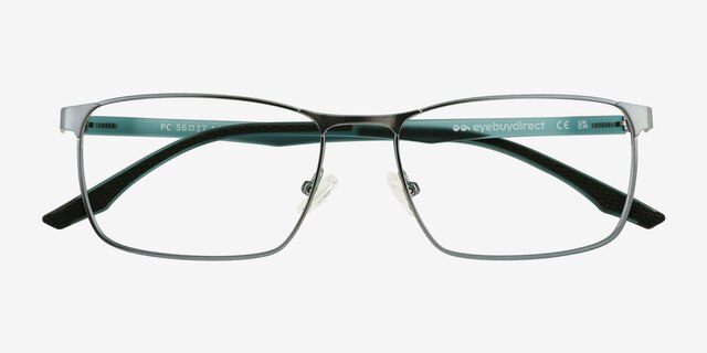 Pc Gray Green Blue MetalEyeglass Frames from EyeBuyDirect, Closed View