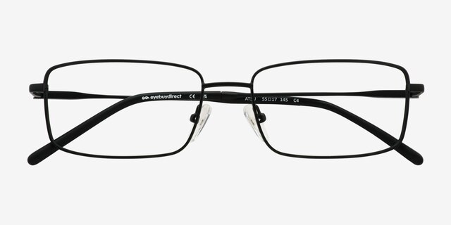 Atsu Black Eco-friendlyEyeglass Frames from EyeBuyDirect, Closed View