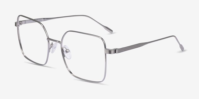 Durnan Argenté MétalMontures de lunettes de vue d'EyeBuyDirect, Vue d'Angle