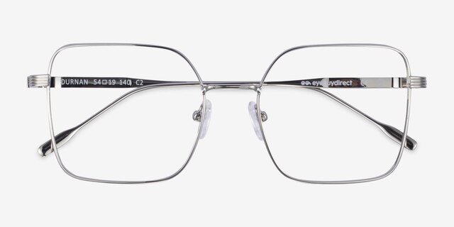 Durnan Argenté MétalMontures de lunettes de vue d'EyeBuyDirect, Vue Rapprochée