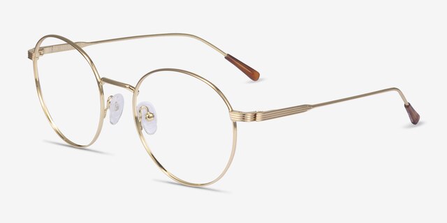 Walton Gold MetalEyeglass Frames from EyeBuyDirect, Angle View