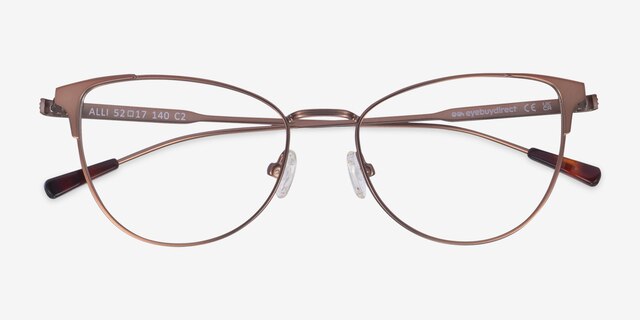 Alli Bronze MétalMontures de lunettes de vue d'EyeBuyDirect, Vue Rapprochée