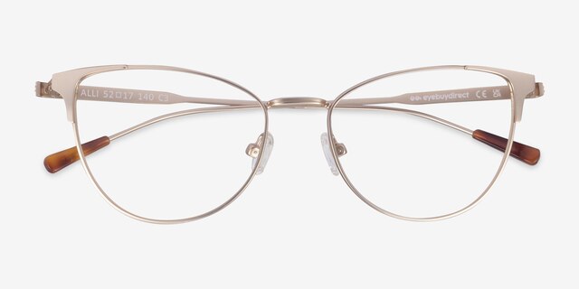 Alli Doré MétalMontures de lunettes de vue d'EyeBuyDirect, Vue Rapprochée
