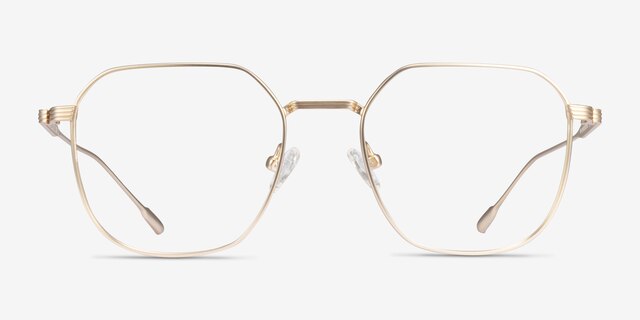 Tilden Gold MetalEyeglass Frames from EyeBuyDirect, Front View