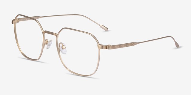 Tilden Gold MetalEyeglass Frames from EyeBuyDirect, Angle View