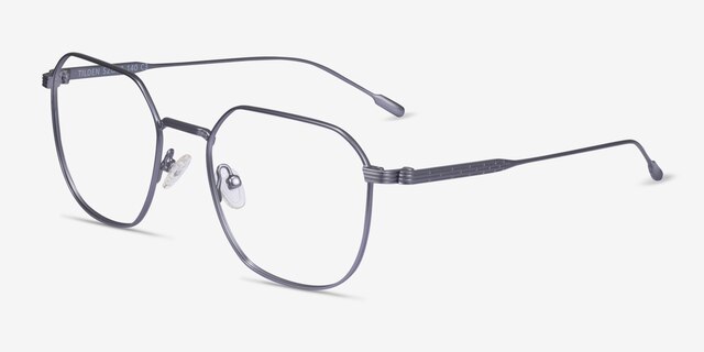 Tilden Blue MetalEyeglass Frames from EyeBuyDirect, Angle View