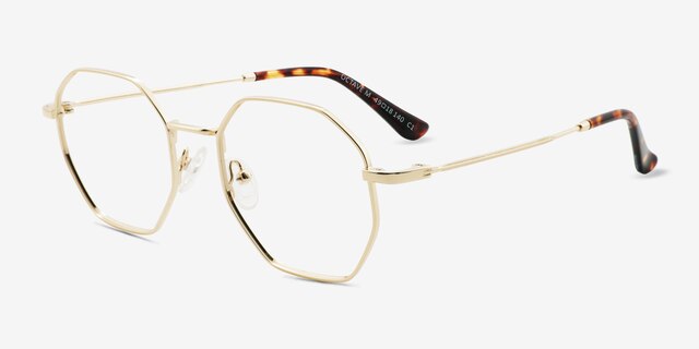 Octave Golden MetalEyeglass Frames from EyeBuyDirect, Angle View